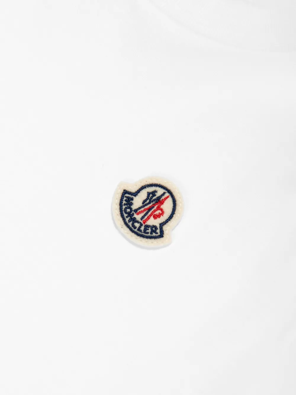 Moncler Enfant Katoenen T-shirt met logopatch Wit