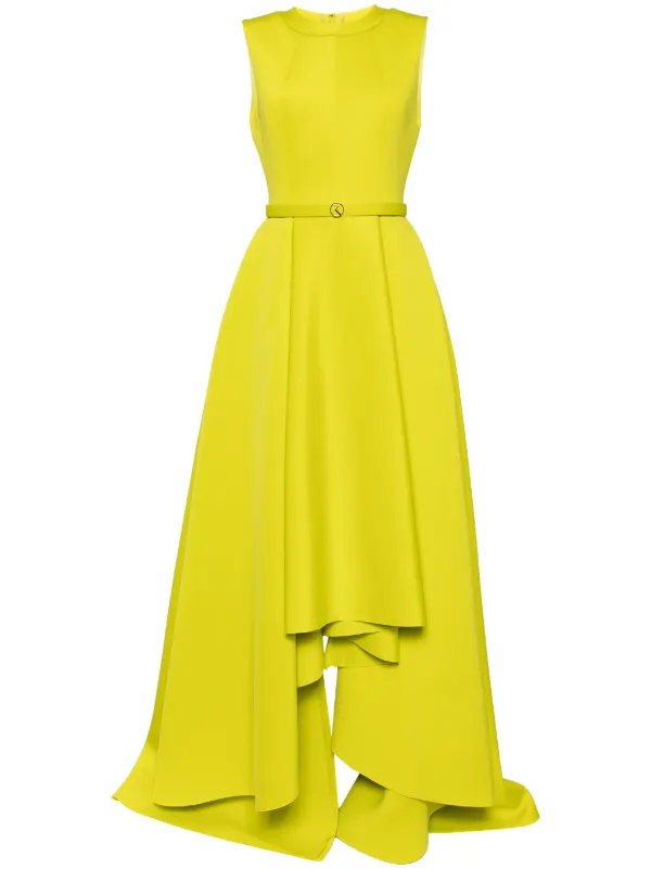 neoprene formal dress Saiid Kobeisy high-low Gown | Green tip:squared