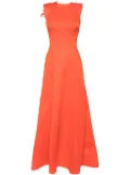 Saiid Kobeisy floral-detail neoprene gown - Orange