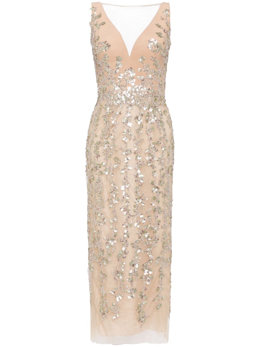 Shop Saiid Kobeisy Sequin-embellished Dress In Neutrals