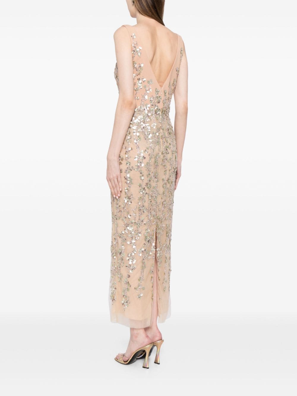 Shop Saiid Kobeisy Sequin-embellished Dress In Neutrals