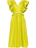 Saiid Kobeisy ruffled taffeta midi dress - Green