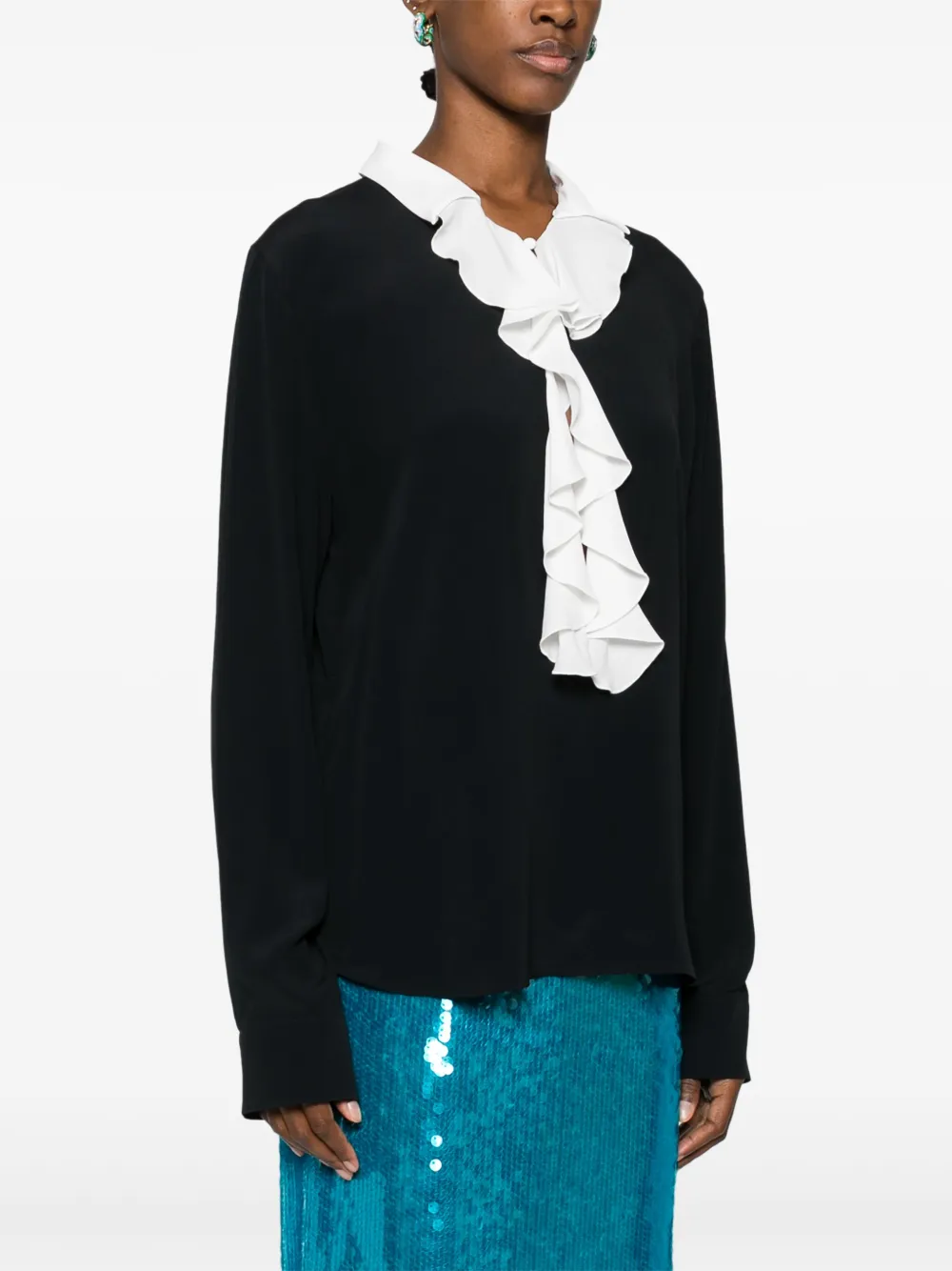 Ruffled Crepe Blouse