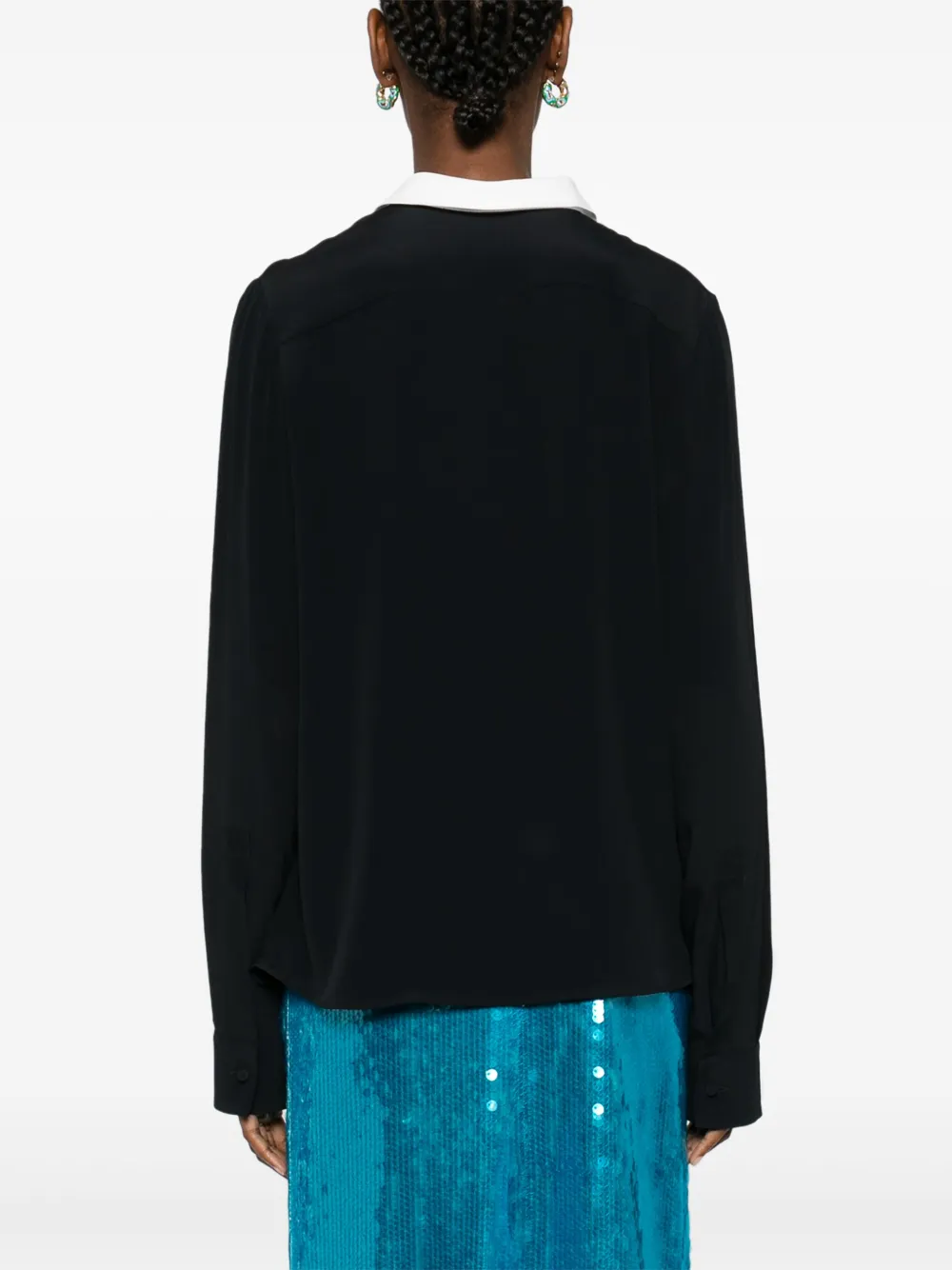 Ruffled Crepe Blouse