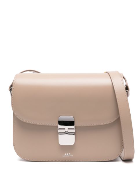 A.P.C. logo-print leather shoulder bag Women