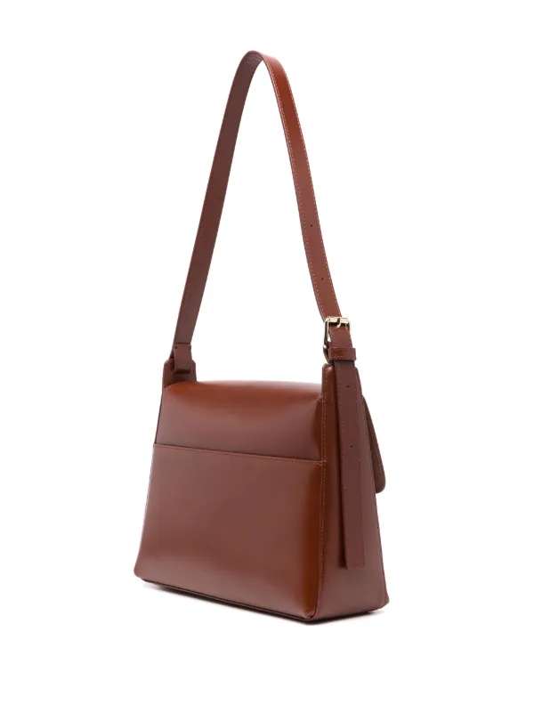 A.P.C. ブラウンレザーショルダーバッグ A.P.C. Virginie レザーショルダーバッグ | ブラウン | FARFETCH JP