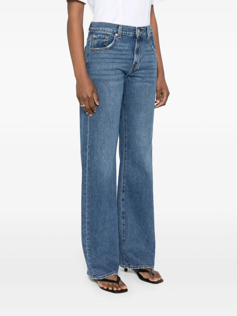 7 For All Mankind Tess high waist straight jeans Blauw