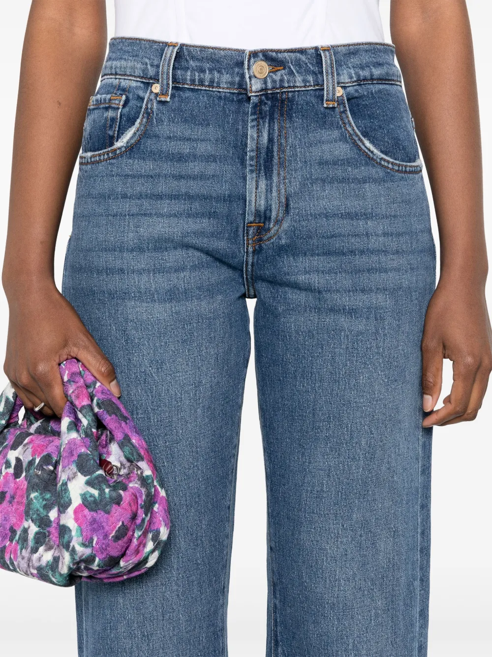 7 For All Mankind Tess high waist straight jeans Blauw