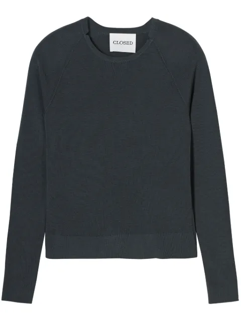 Closed organic wool-silk jumper