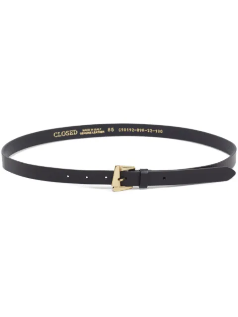 Closed leather belt