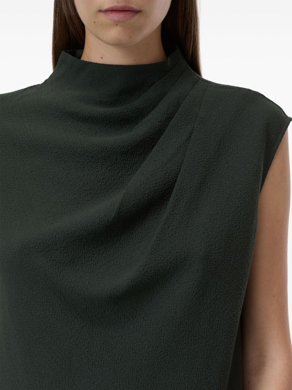 Shop Closed Draped Top In Green