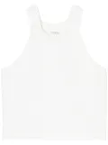 Closed ribbed organic-cotton tank top - White