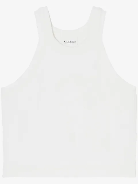 Closed ribbed organic-cotton tank top