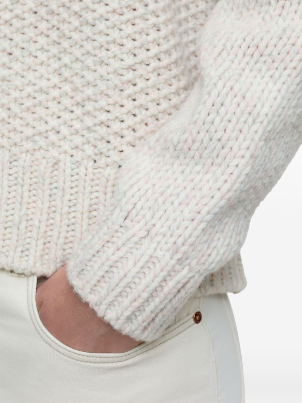 Shop Closed Contrast-stitch Wool Jumper In White