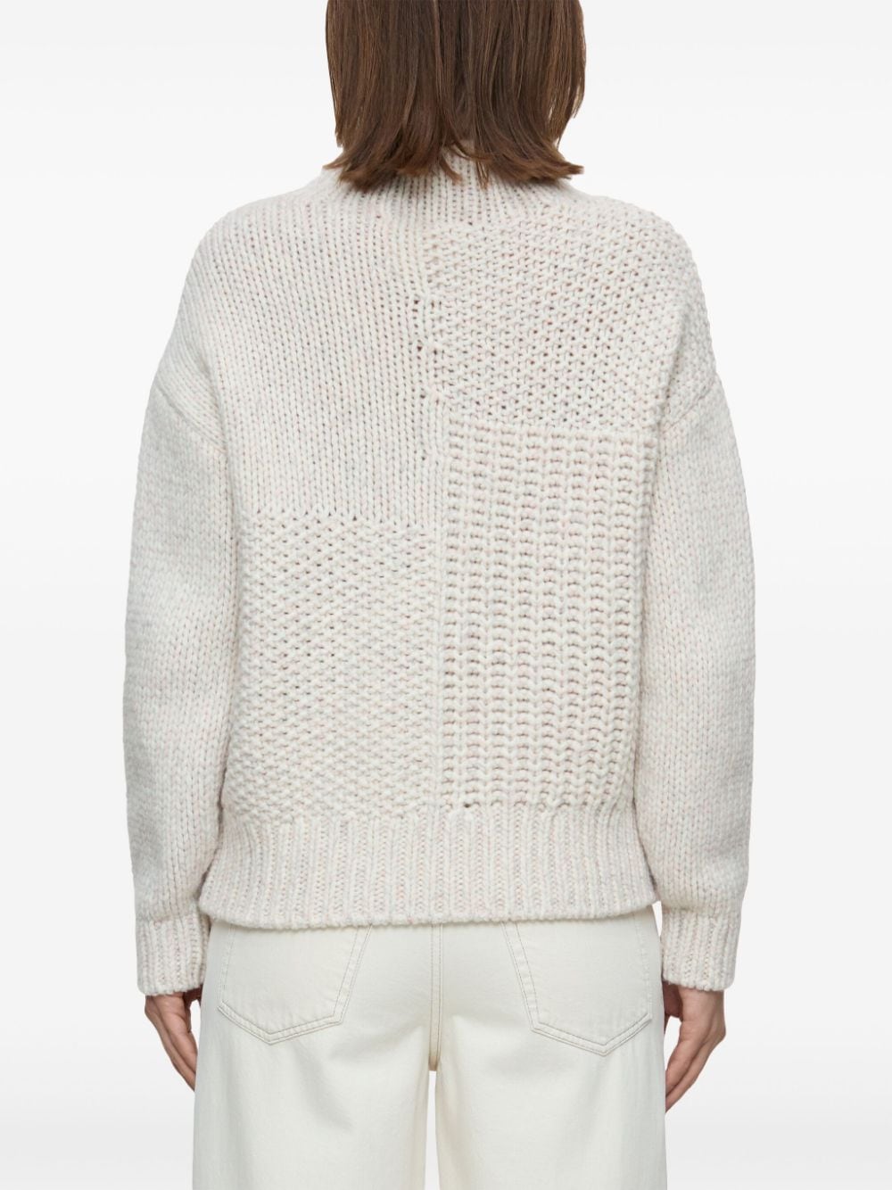 Shop Closed Contrast-stitch Wool Jumper In White