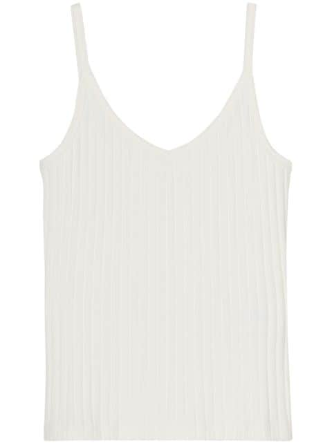 Closed stretch-cotton tank top