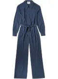 Closed zip-up wide-leg jumpsuit - Blue