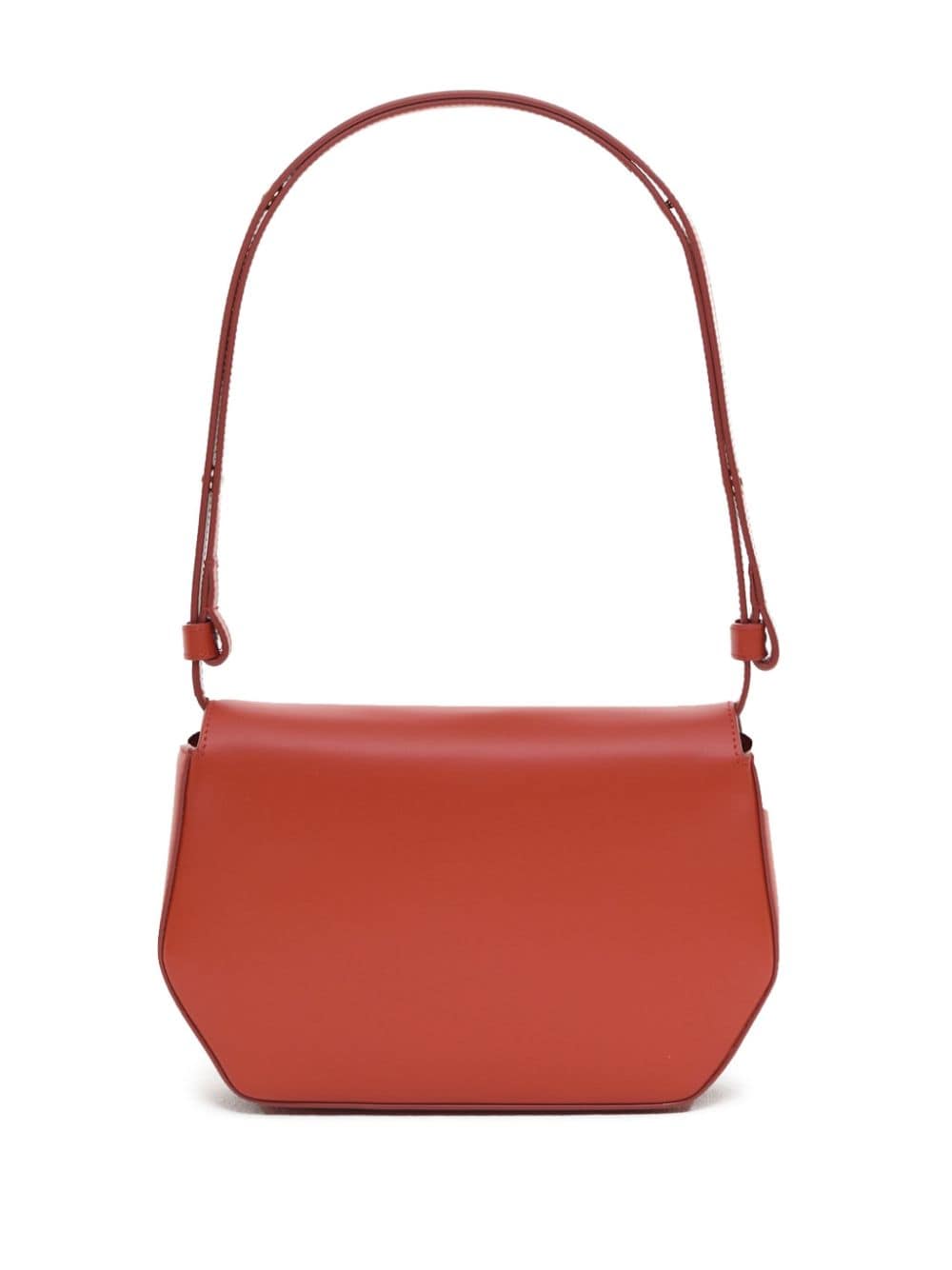 Closed leather shoulder bag - Rood