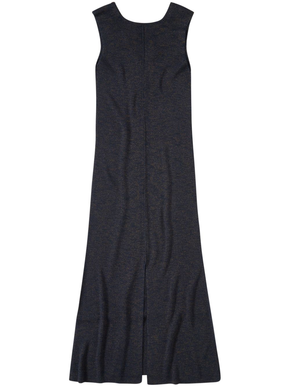 Closed sleeveless knitted maxi dress - Black