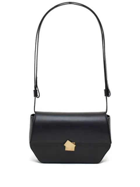 Closed gold tone hardware shoulder bag