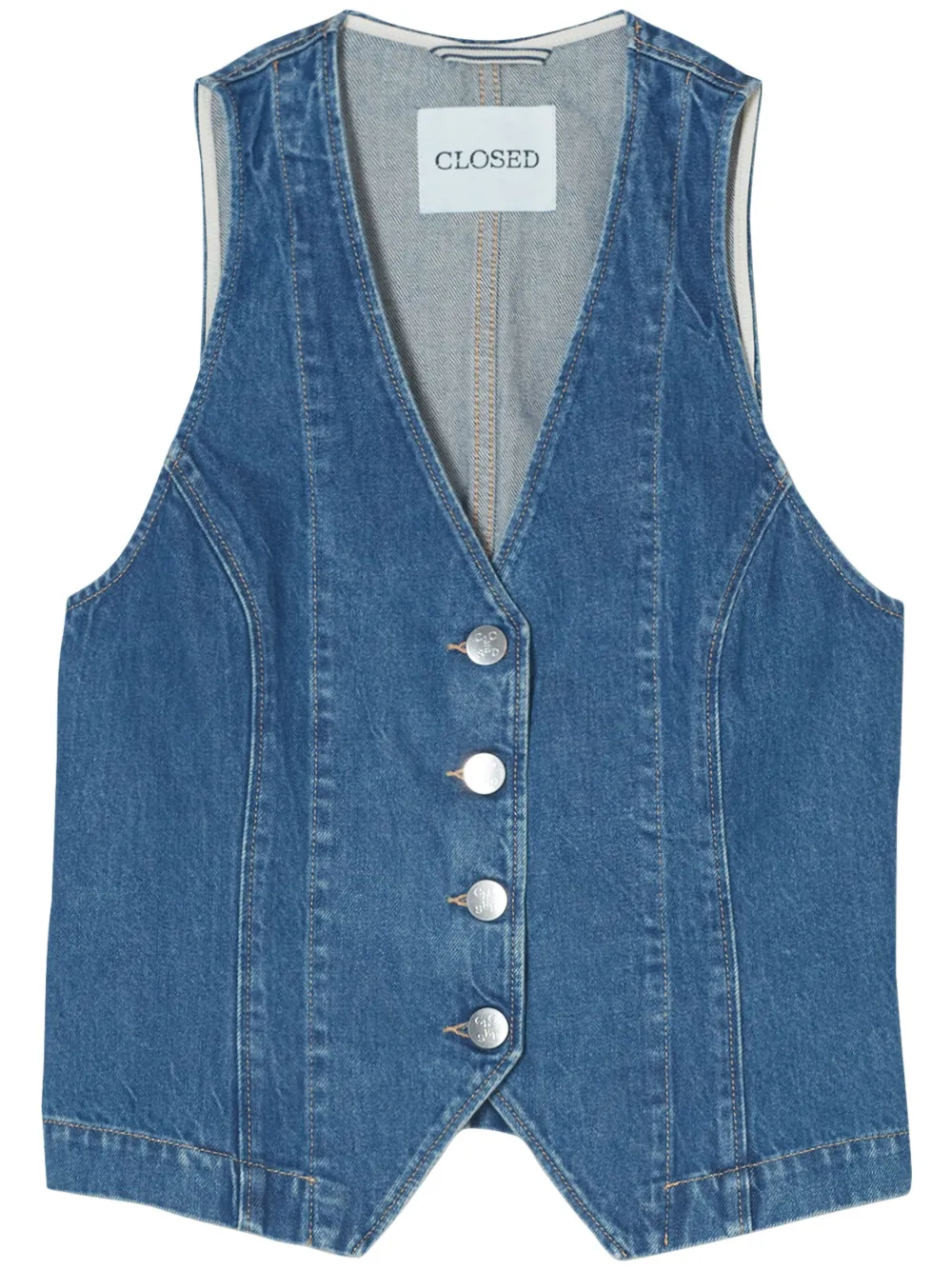 Closed Button-up spencer Blauw