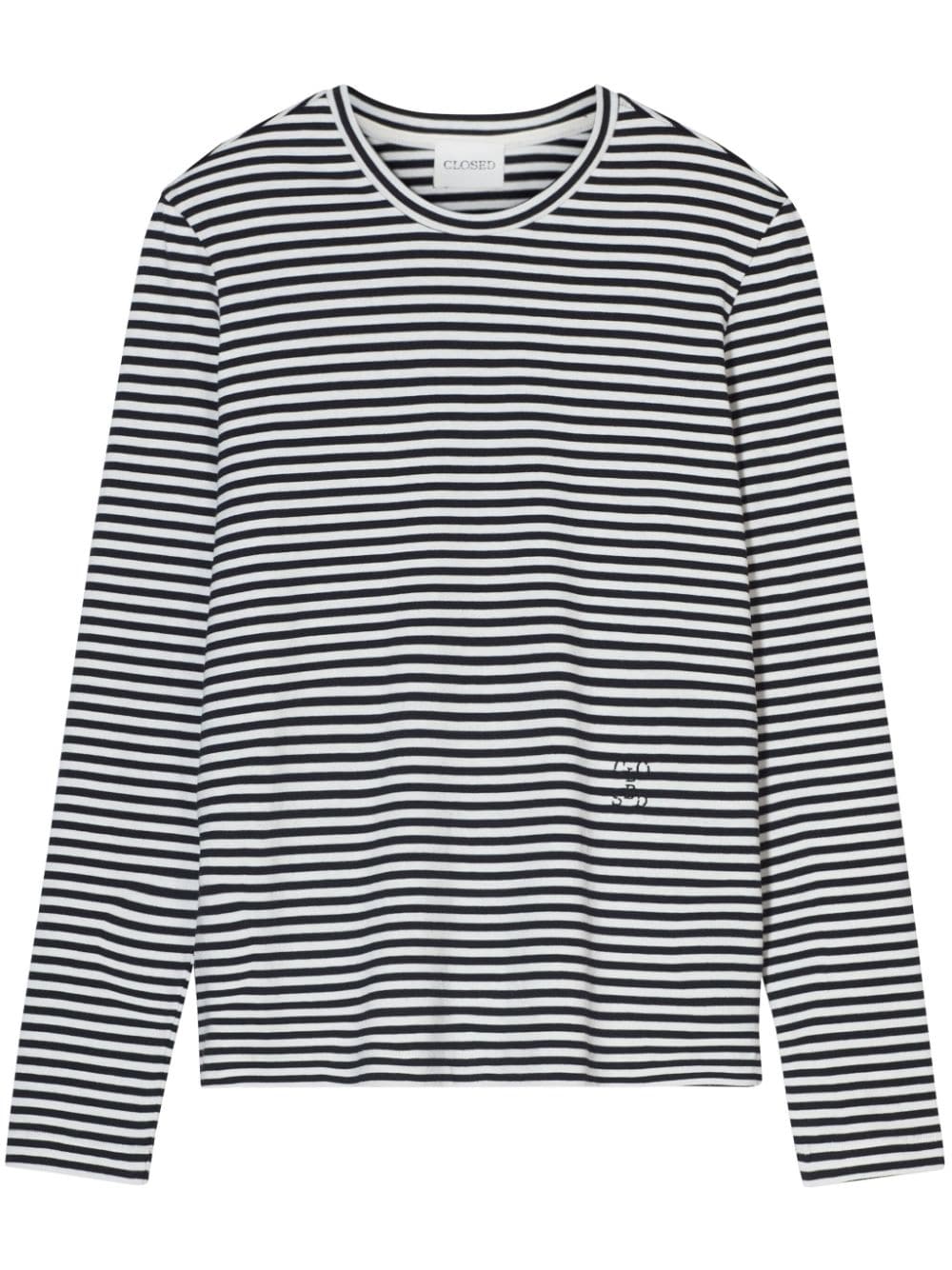 Closed striped long-sleeve T-shirt - 100