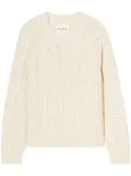 Closed cable-knit organic cotton jumper - Neutrals