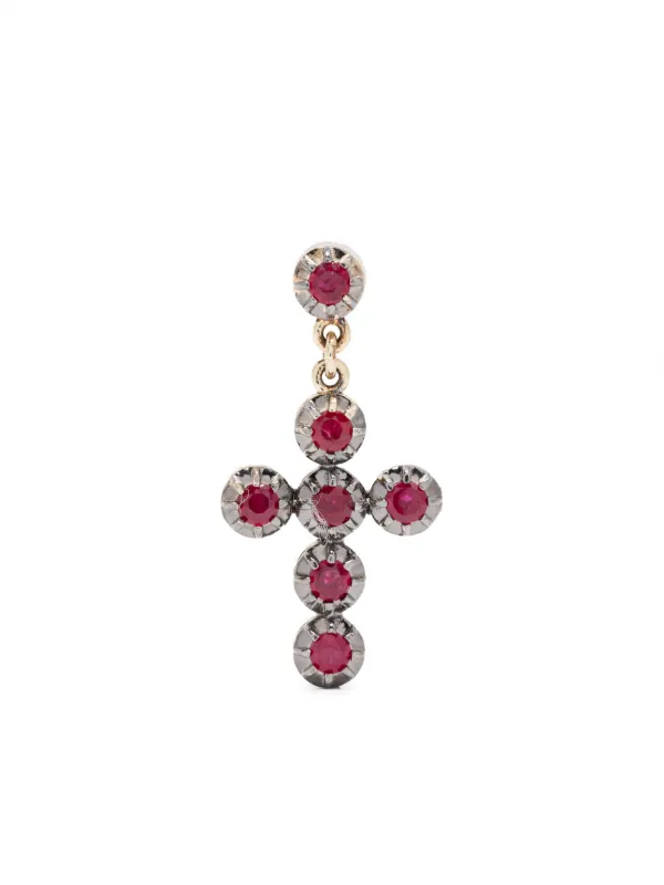 Jacquie Aiche 14kt Yellow Gold Ruby Earrings