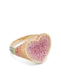 Yvonne Léon 9kt yellow gold Heart Rainbow diamond signet ring