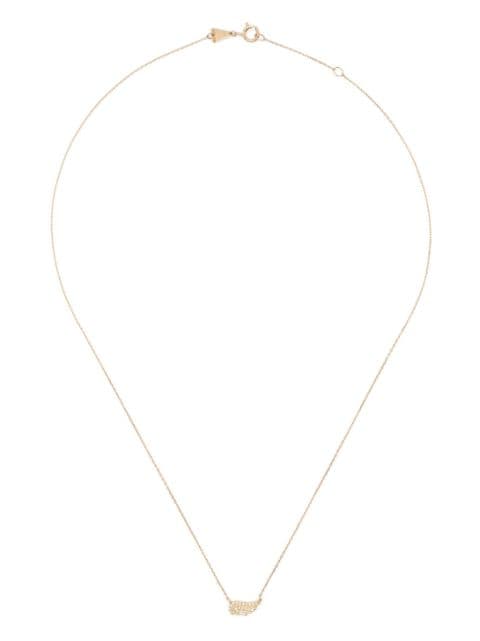 Adina Reyter 14kt yellow gold wing-pendant diamond necklace