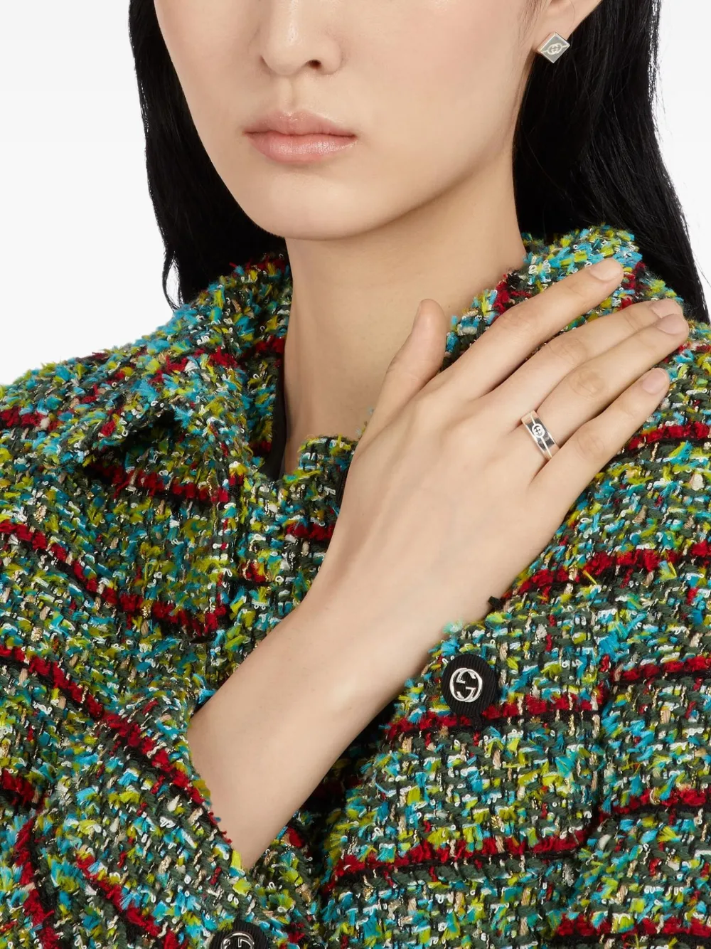 Gucci bague Interlocking G en argent sterling | Image 2