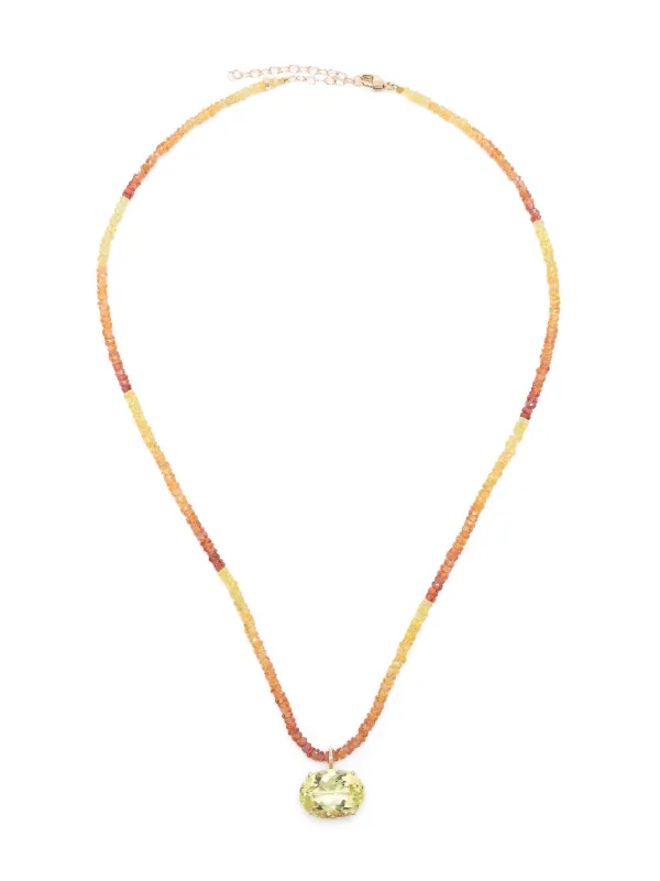 Jia Jia 14kt Yellow Gold Arizona Citrine and Sapphire Necklace