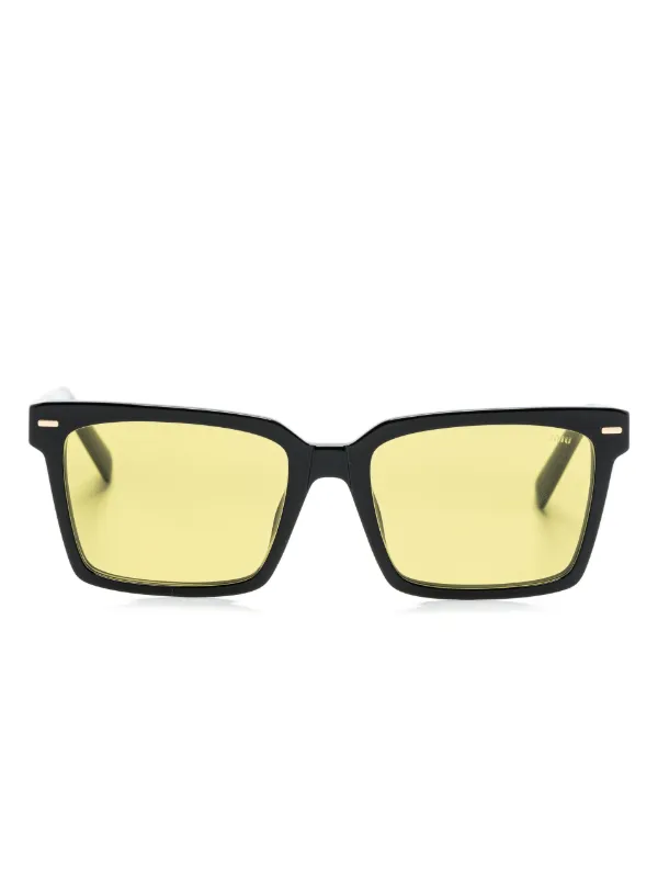 miu miu サングラス　ブラック　スクエア Miu Miu Eyewear 13ZS スクエアフレーム サングラス | ブラック