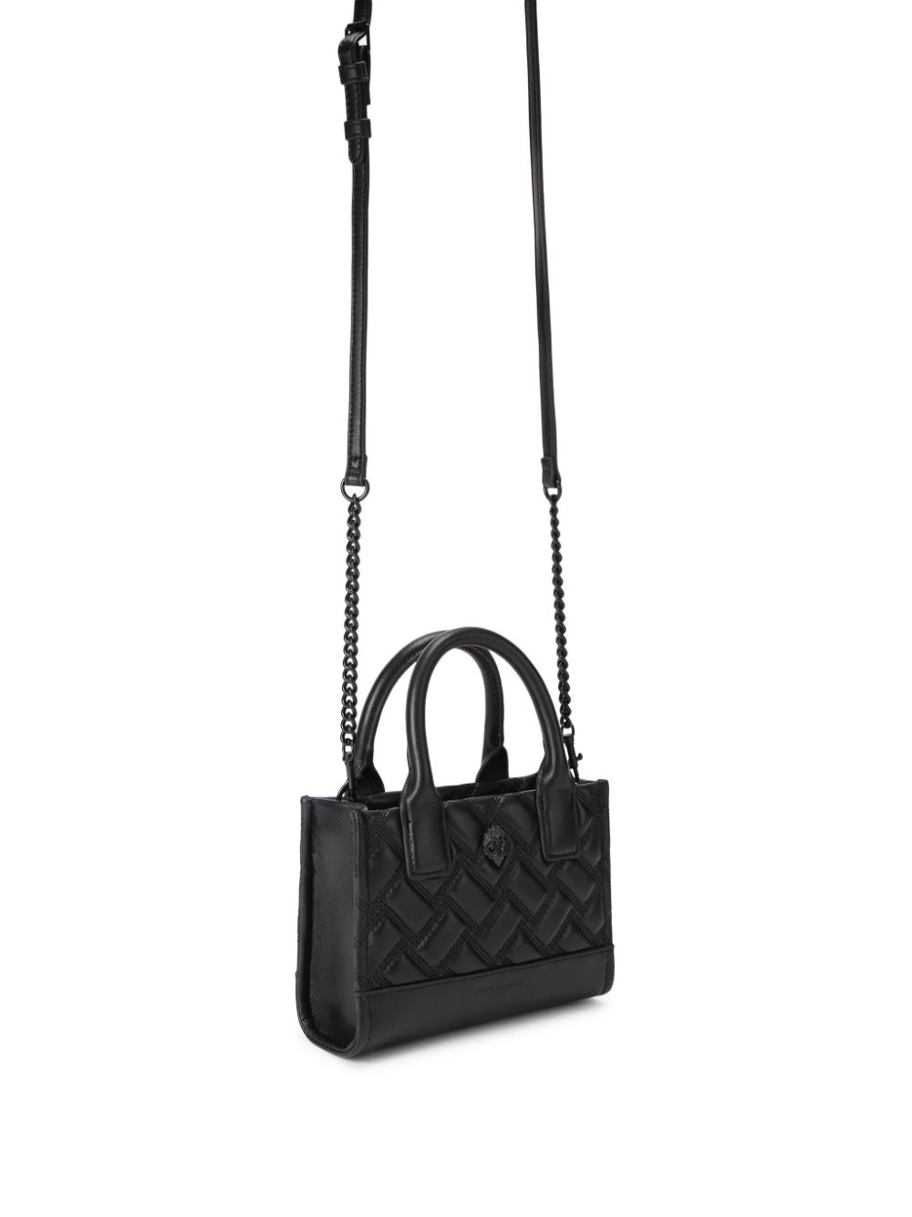 Shop Kurt Geiger Micro Drench Leather Tote Bag In Black