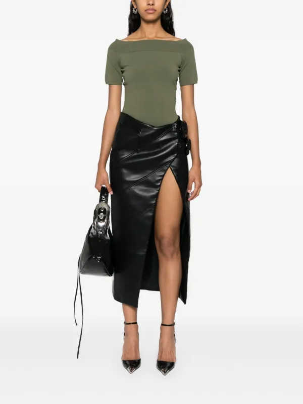 Alexander McQueen オフショルダー ニットトップ | グリーン | FARFETCH JP 