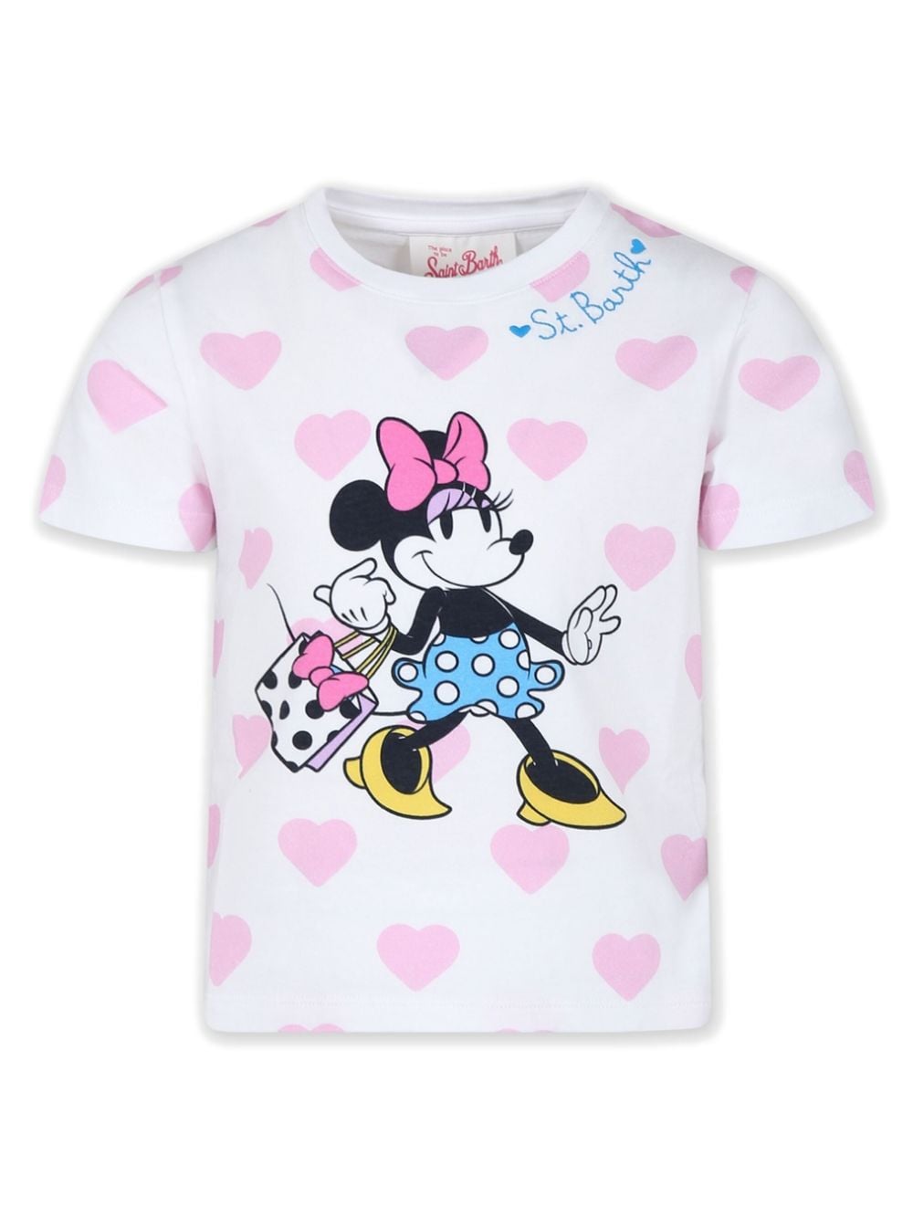 MC2 Saint Barth Kids x Disney katoenen T-shirt met hartprint Wit