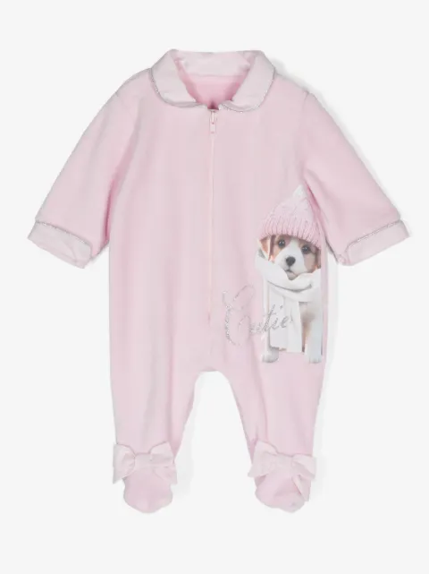 Lapin House dog-print bow-detail pyjamas