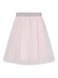 Lapin House logo-waistband tulle skirt - Pink