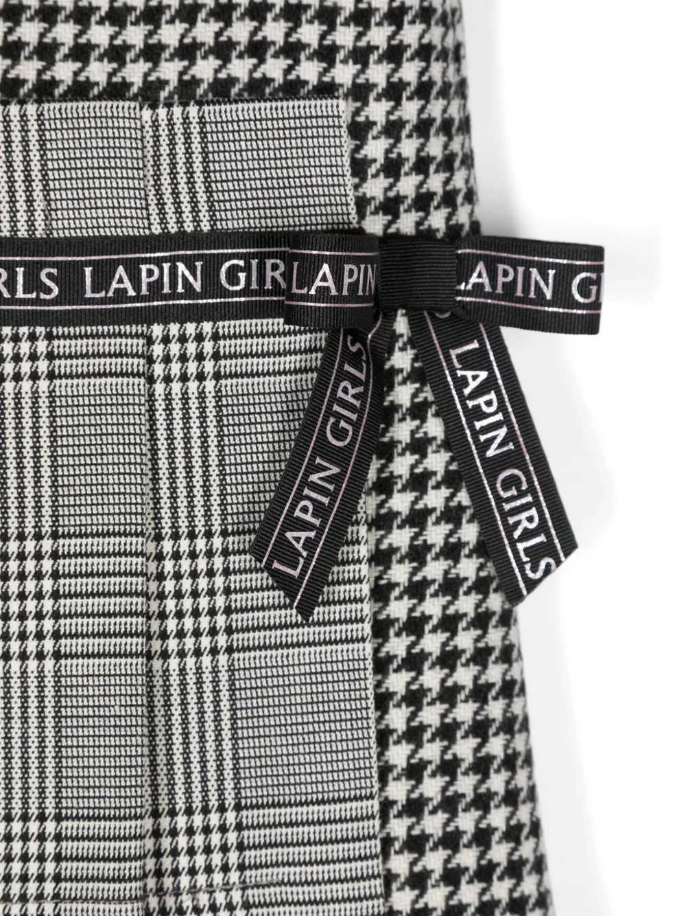 Lapin House Jurk met pied-de-poule print Zwart