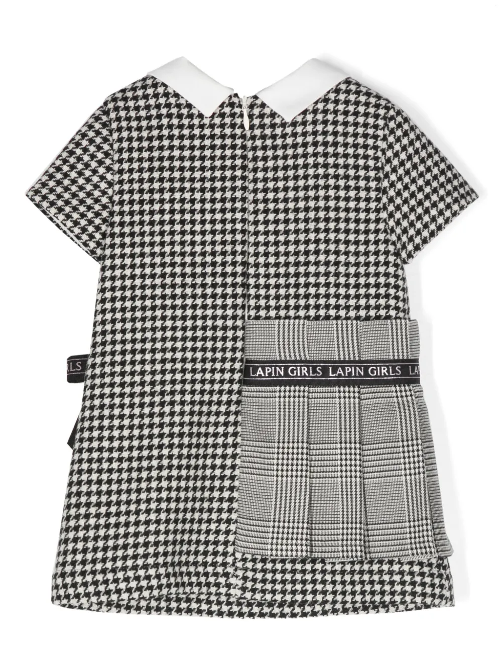 Lapin House Jurk met pied-de-poule print Zwart