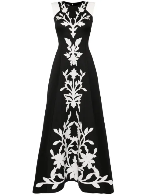 Saiid Kobeisy floral-embroidered neoprene gown