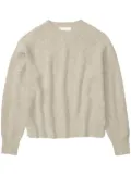 Closed crew-neck wool jumper - Neutrals