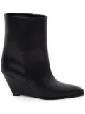 Closed 70mm Wedge boots - Black