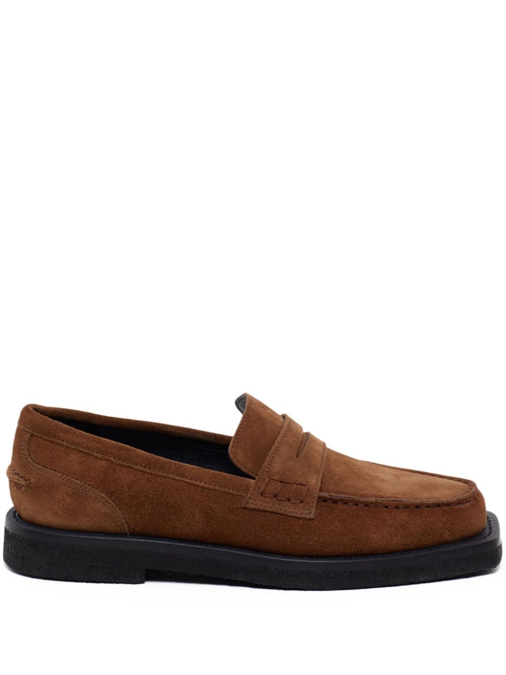 Closed leather loafers - Marrone