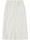 Closed midi denim skirt - White