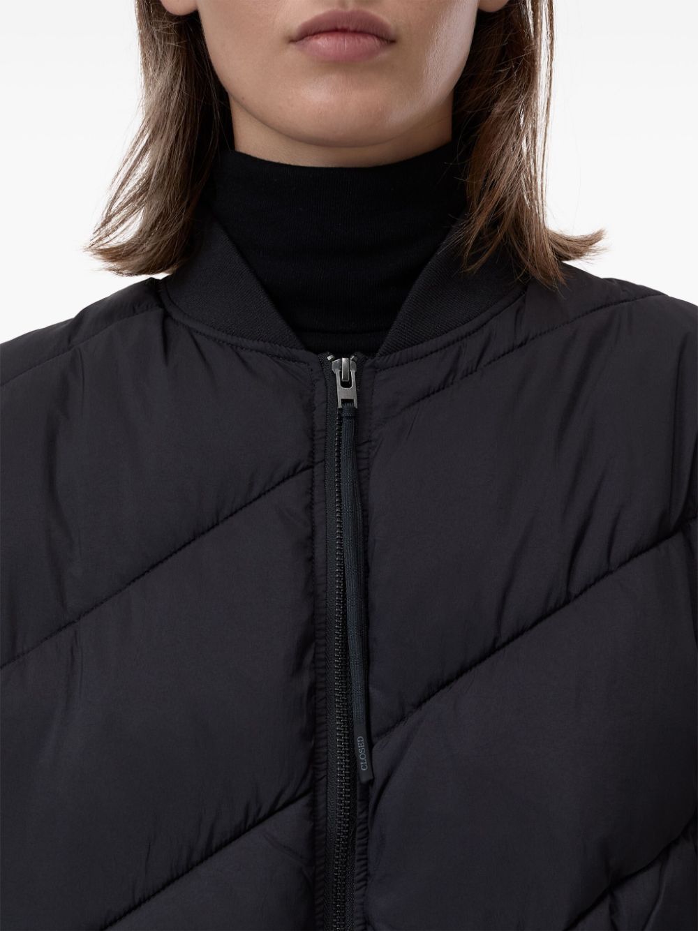 Shop Closed Quilted Bomber Jacket In Schwarz