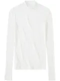 Closed mock-neck lace top - White