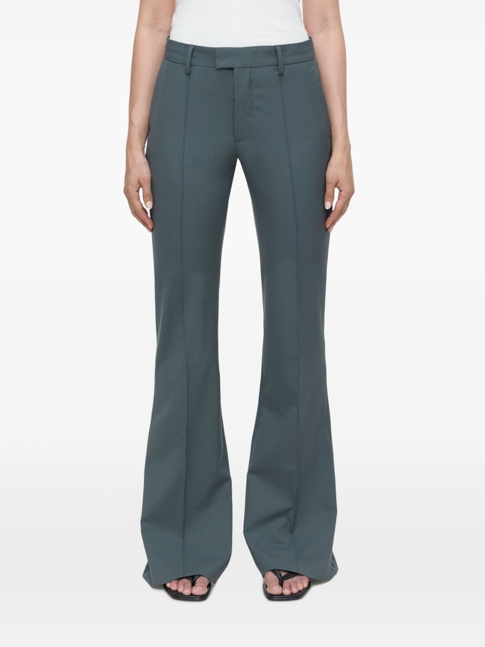 Shop Closed Denair Low-waist Flared Trousers In Grey