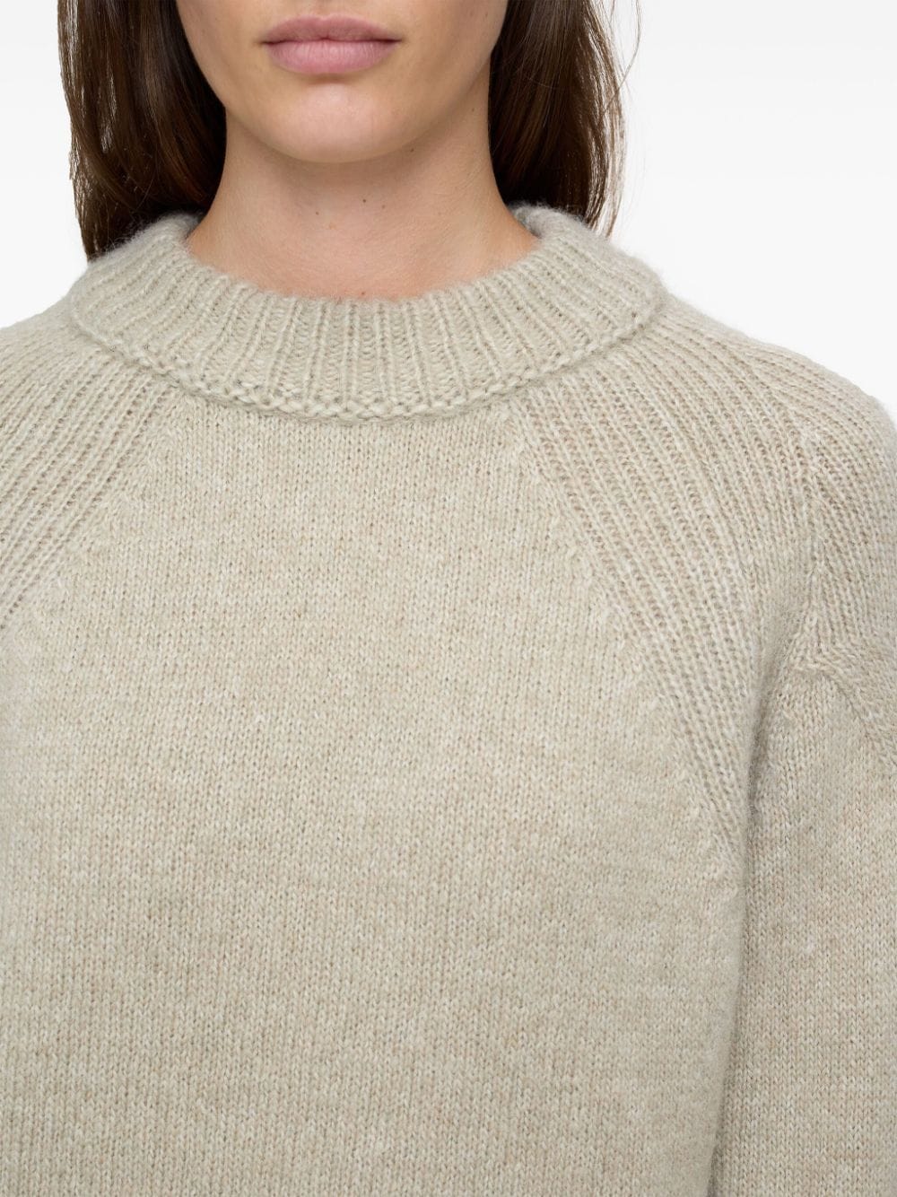 Shop Closed Crew-neck Long-sleeve Jumper In Neutrals