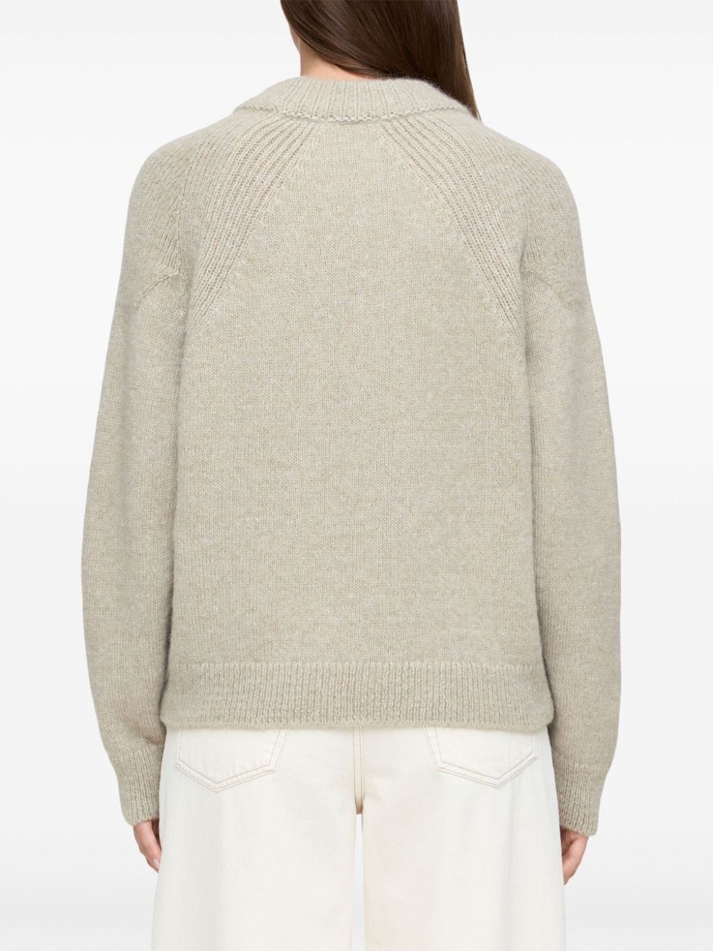 Shop Closed Crew-neck Long-sleeve Jumper In Neutrals